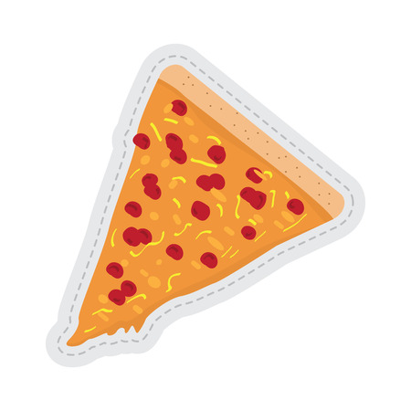 Pizza slice dotted sticker. Vector illustration designのイラスト素材