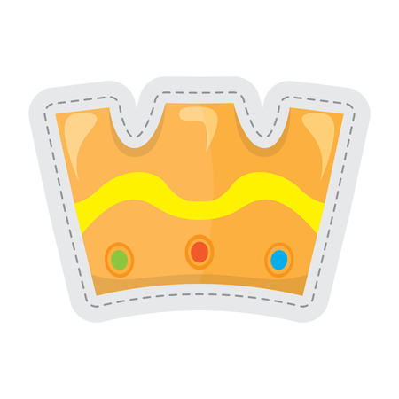 Crown dotted sticker image. Vector illustration designのイラスト素材
