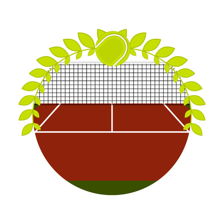 Sport emblem with a tennis field and a laurel wreath - Vectorのイラスト素材