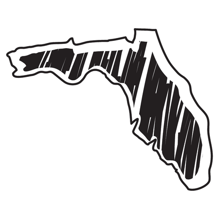 Isolated sketch of the state of Florida - Vectorのイラスト素材