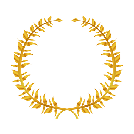 Isolated golden laurel wreath on a white background - Vectorのイラスト素材
