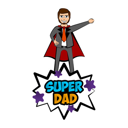 Isolated super dad with a hero costume - Vectorのイラスト素材