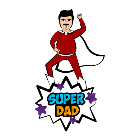 Isolated super dad with a hero costume - Vectorのイラスト素材