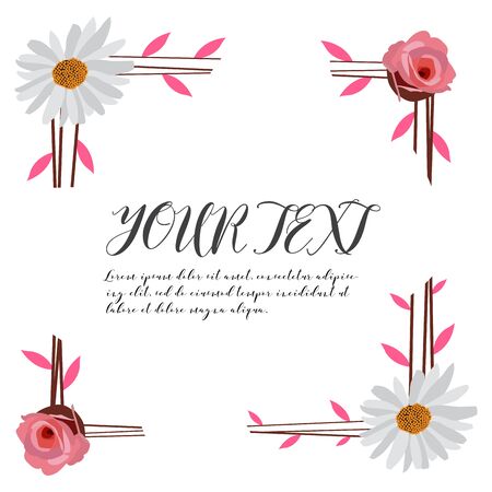Isolated floral flame with text over a white background - Vectorのイラスト素材