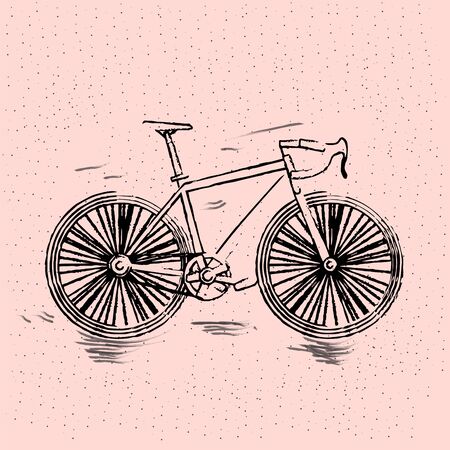 Isolated bicycle sketch on a colored background - Vectorのイラスト素材