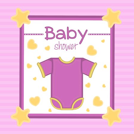 Baby shower card with a baby singlet - Vectorのイラスト素材