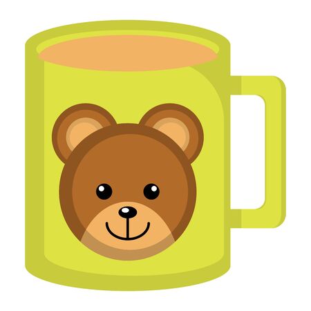 Isoalted mug image with a teddy bear - Vectorのイラスト素材