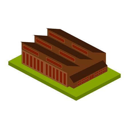 Isolated 3d warehouse building over a white background - Vectorのイラスト素材