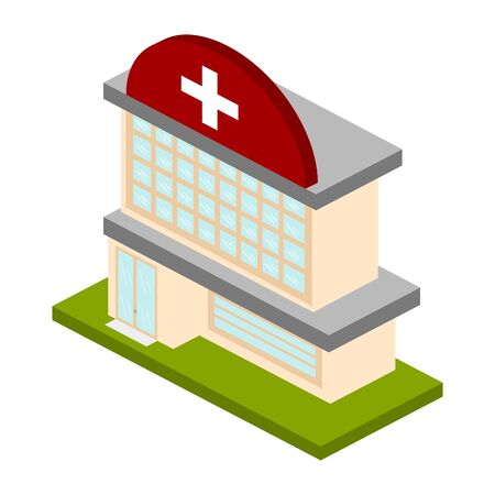Isolated 3d hospital building over a white background - Vectorのイラスト素材