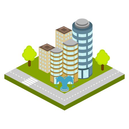 Isolated skyline of a 3d city over a white background - Vectorのイラスト素材