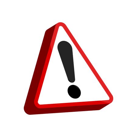 Isolated 3D traffic signal. Warning sign - Vectorのイラスト素材