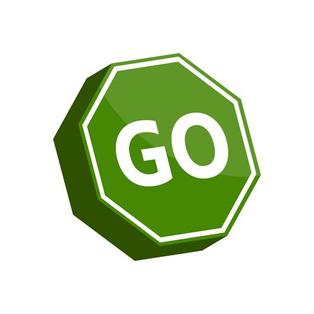 Isolated 3D traffic signal. Go sign - Vectorのイラスト素材