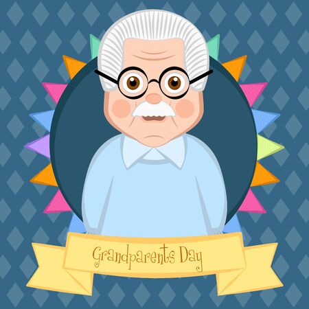 Grandparents day card with a cartoon of a grnadmother - Vectorのイラスト素材