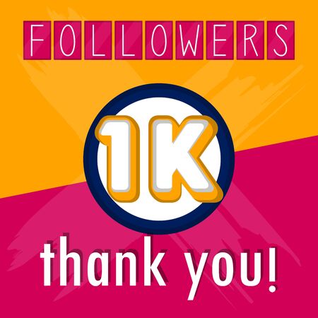 1k Followers Banner Thank Subscription Royalty Free Vector Graphics