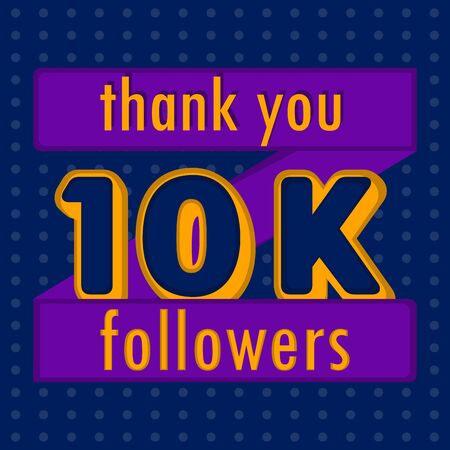 10k followers banner. Thank subscriptionのイラスト素材