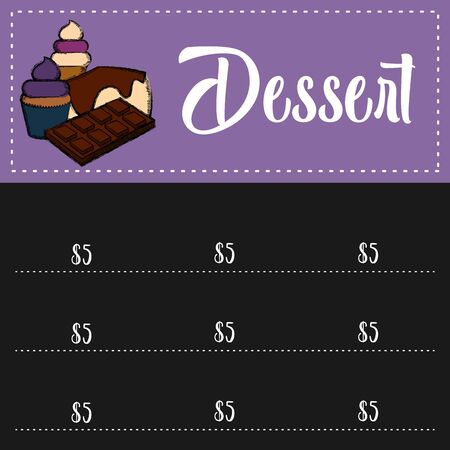 Food, drinks and desserts menu. Restaurant menu design - Vector illustrationのイラスト素材