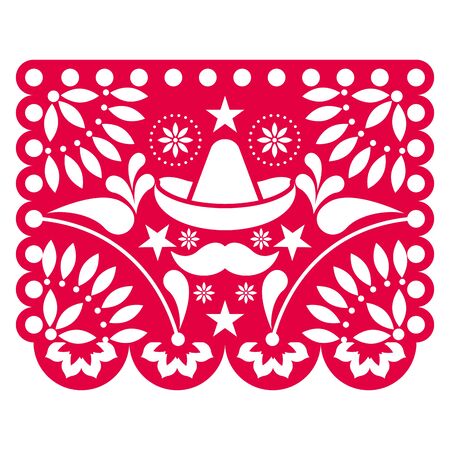 Colored mexican ornament. Floral pattern - Vector illustrationのイラスト素材