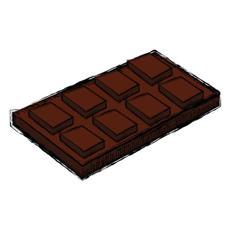 Colored sketch of a chocolate bar - Vector illustrationのイラスト素材
