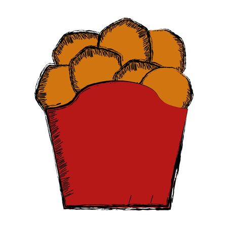 Colored sketch of a chips - Vector illustrationのイラスト素材