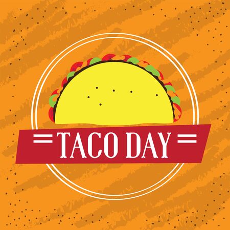 Taco day poster. Traditional mexican celebrationのイラスト素材