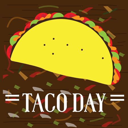 Taco day poster. Traditional mexican celebrationのイラスト素材
