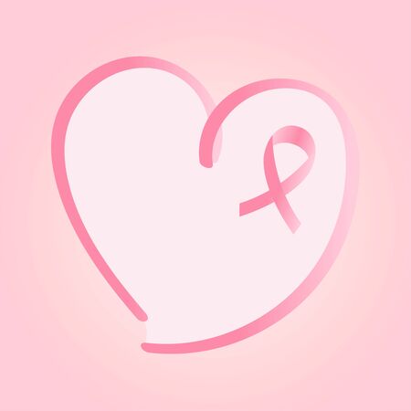 Breast cancer poster with an awareness ribbonのイラスト素材