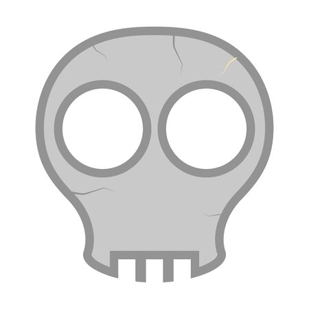 Comic skull head  on whiteのイラスト素材