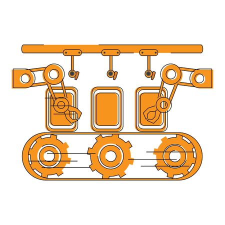 Production machinery. Assembly line image - Vector illustrationのイラスト素材