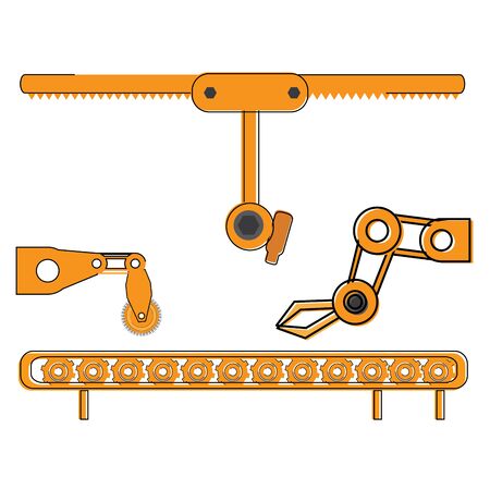 Production machinery. Assembly line image - Vector illustrationのイラスト素材