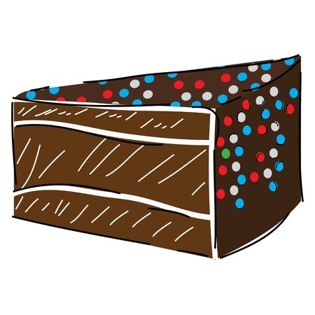 Sketch of a piece of cake on a white background - Vector illustrationのイラスト素材