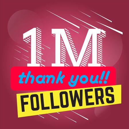 Thank you for reaching one million followers poster - Vector illustrationのイラスト素材