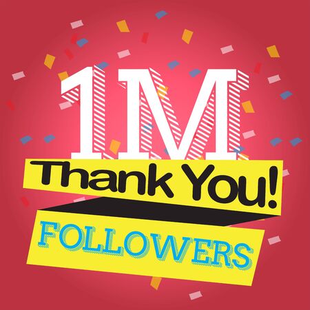 Thank you for reaching one million followers poster - Vector illustrationのイラスト素材