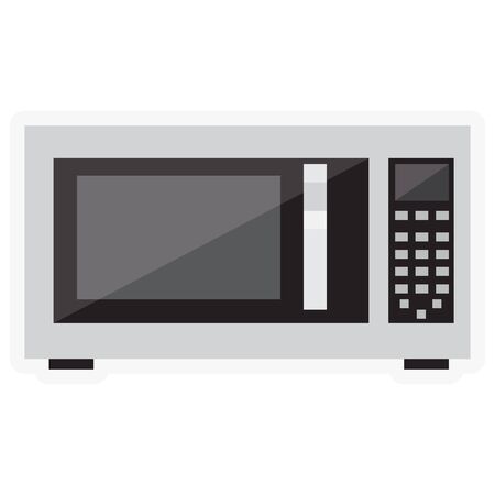 Colored microwave icon over a white background - Vector illustrationのイラスト素材