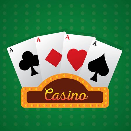 Blackjack cards on a casino background - Vector illustrationのイラスト素材