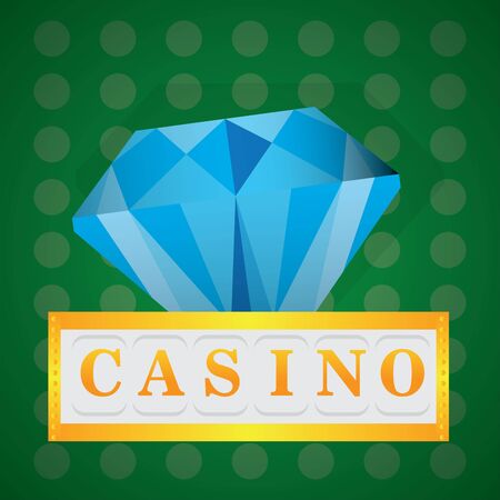 Blue diamond on a casino background - Vector illustrationのイラスト素材