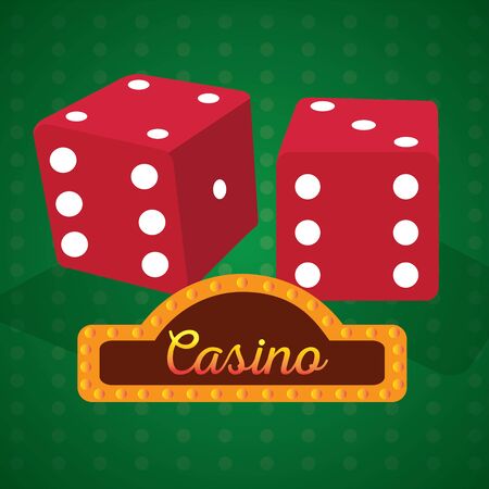 Pair of dices on a casino background - Vector illustrationのイラスト素材