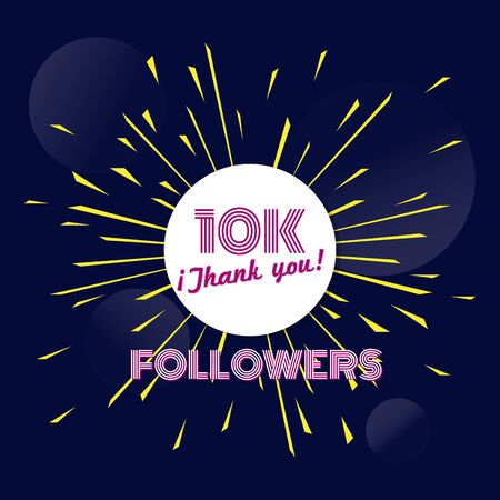 Thank you for reaching 10000 followers poster - Vector illustrationのイラスト素材