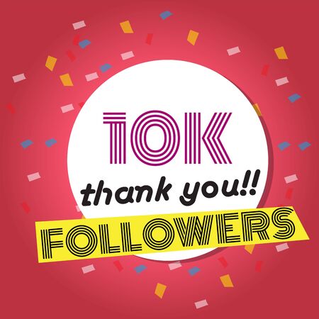 Thank you for reaching 10000 followers poster - Vector illustrationのイラスト素材