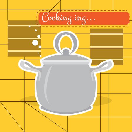 Isolated cooking pot over a colored background - Vector illustrationのイラスト素材