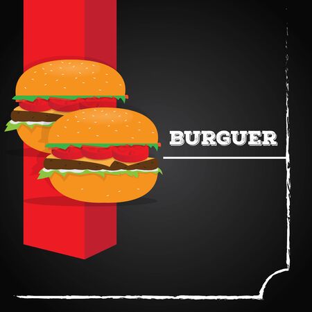 Burguer in a food menu - Vector illustrationのイラスト素材