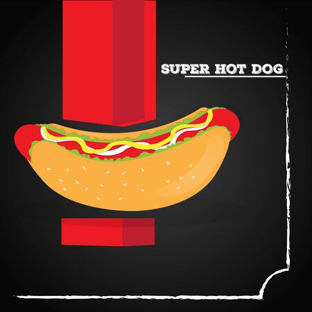 Hot dog in a fast food menu - Vector illustrationのイラスト素材