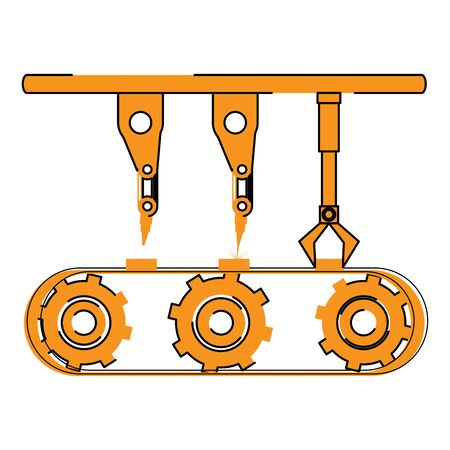 Production machinery. Assembly line image - Vector illustrationのイラスト素材