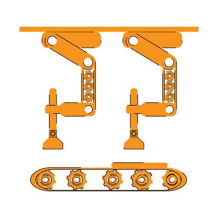 Production machinery. Assembly line image - Vector illustrationのイラスト素材