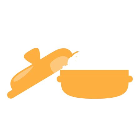 Isolated crock pot on a white background - Vector illustrationのイラスト素材
