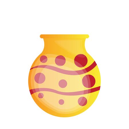 Isolated decored clay pot image - Vector illustrationのイラスト素材