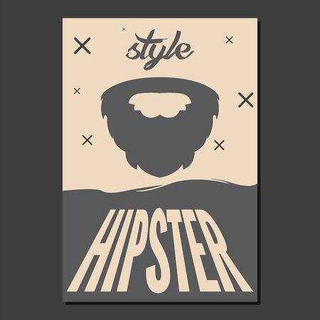 Hipster poster with a beard - Vector illustrationのイラスト素材