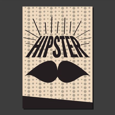 Hipster poster with a moustache - Vector illustrationのイラスト素材