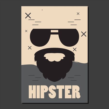 Hipster poster with a sunglasses and beard - Vector illustrationのイラスト素材