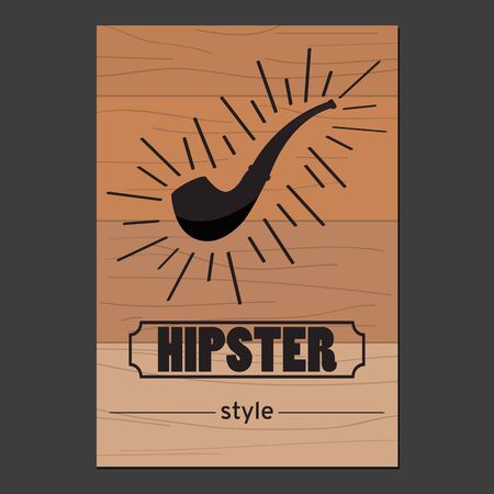 Hipster poster with a tobacco pipe - Vector illustrationのイラスト素材