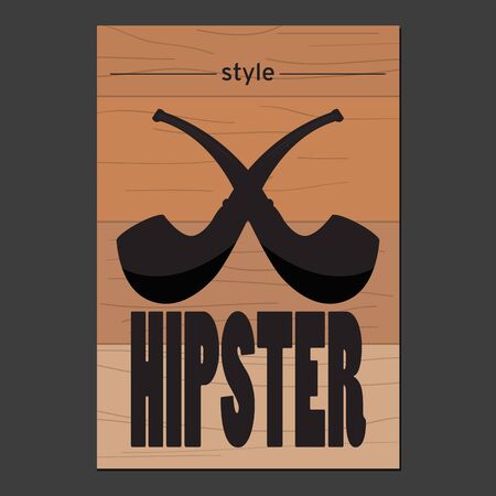 Hipster poster with a tobacco pipes - Vector illustrationのイラスト素材